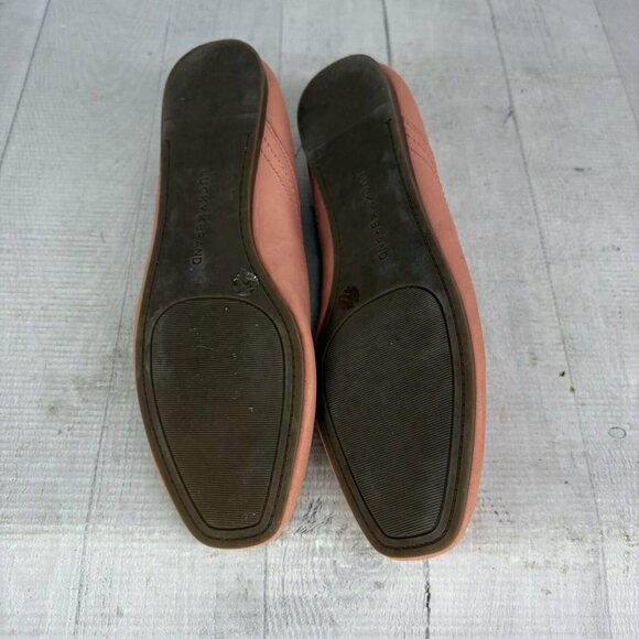 Lucky Brand ALBA Hazel Salmon Leather Slip On Square Toe Ballet Flat Shoe Sz 7 M - Picture 8 of 16
